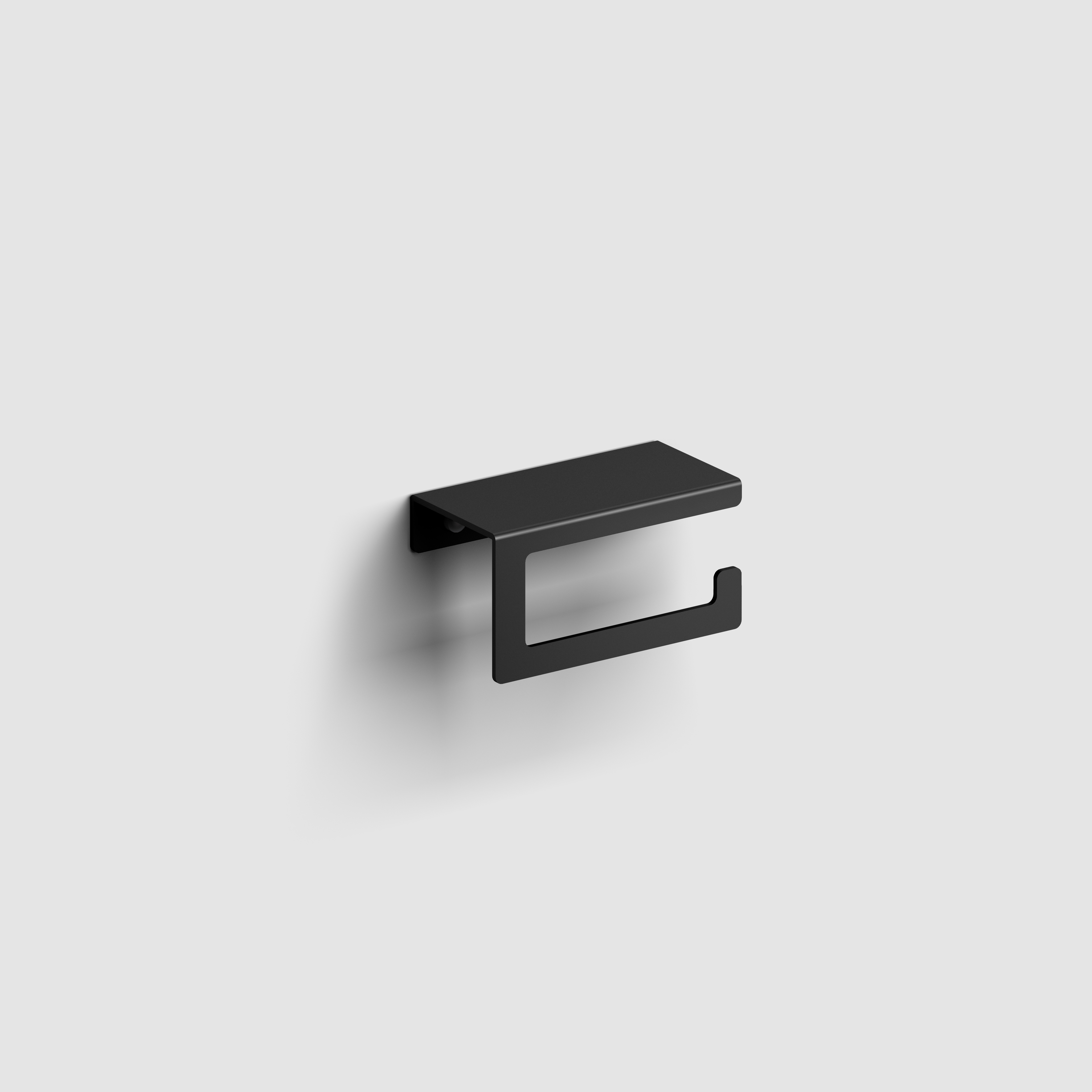 Clou Fold toiletrolhouder met cover, gebogen model, mat zwart CL/09.04029.21